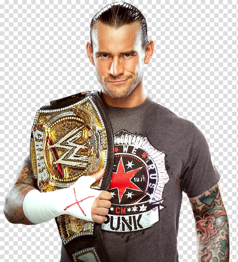 Cm Punk WWE Champion  No Beard transparent background PNG clipart
