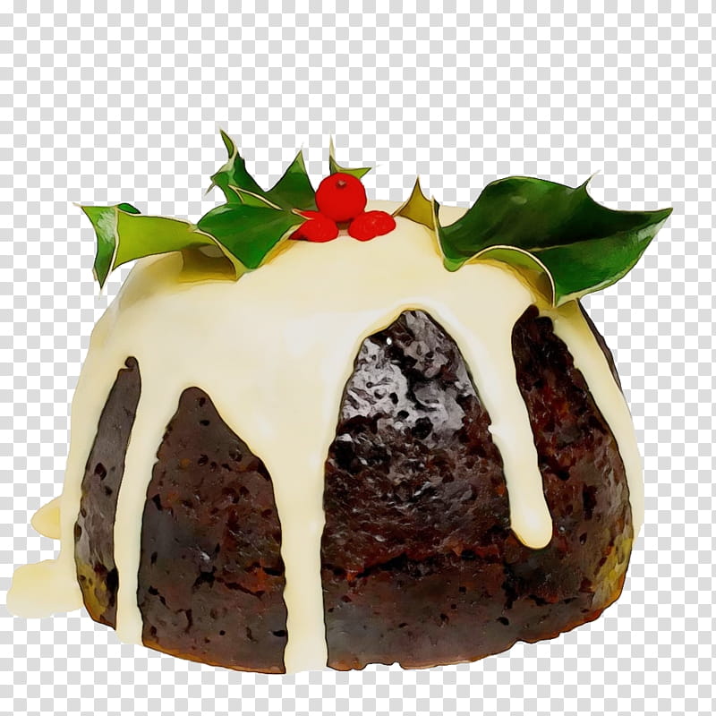 Christmas pudding, Watercolor, Paint, Wet Ink, Food, Dessert, Dish, Cuisine transparent background PNG clipart