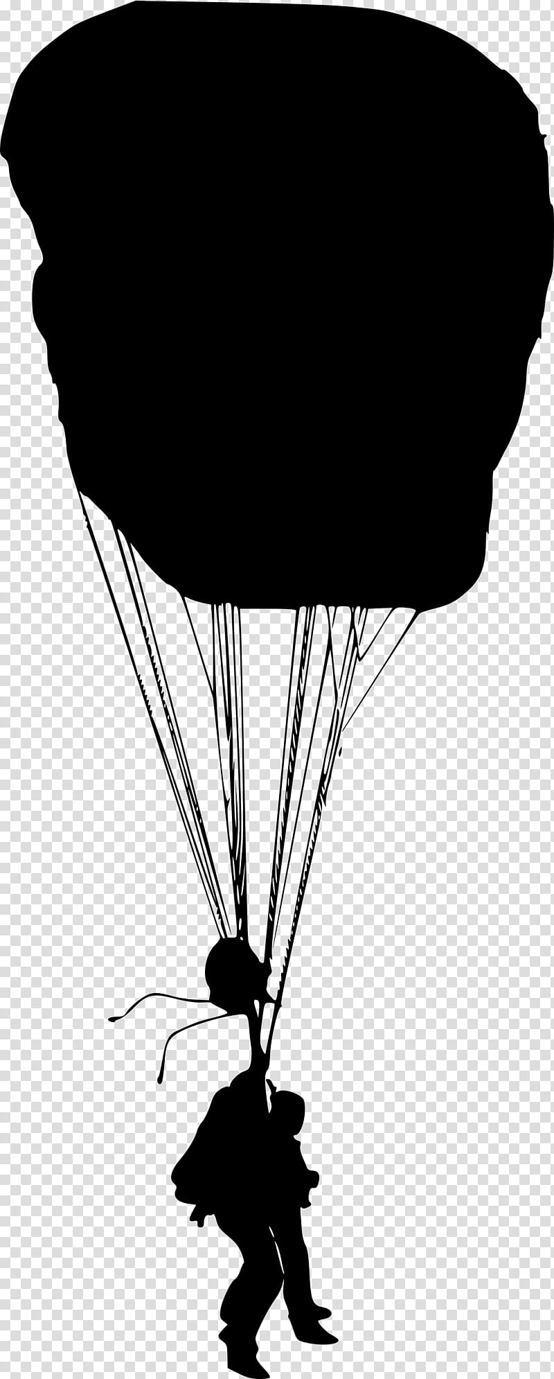 Balloon Black And White, Leather Redblue, Silhouette, Paratrooper, Black White M, Parachuting, Parachute, Green transparent background PNG clipart