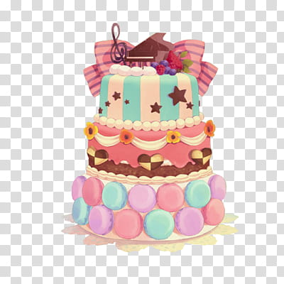 , multicolored -tier cake illustration transparent background PNG clipart