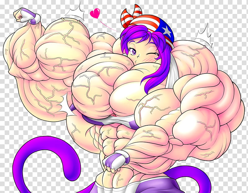 Eclair, purple-haired female body builder character transparent background PNG clipart