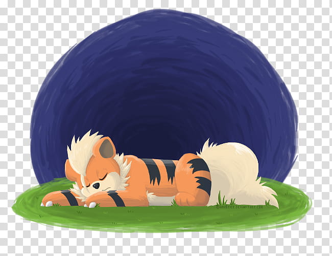 Sleep Well Young Growlithe, tiger cartoon character transparent background PNG clipart
