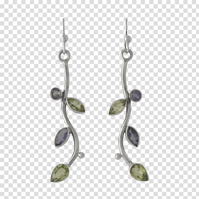 ear ring vine, two silver-colored earrings transparent background PNG clipart