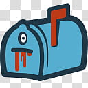 Halloween Mega, blue and red monster mailbox transparent background PNG clipart