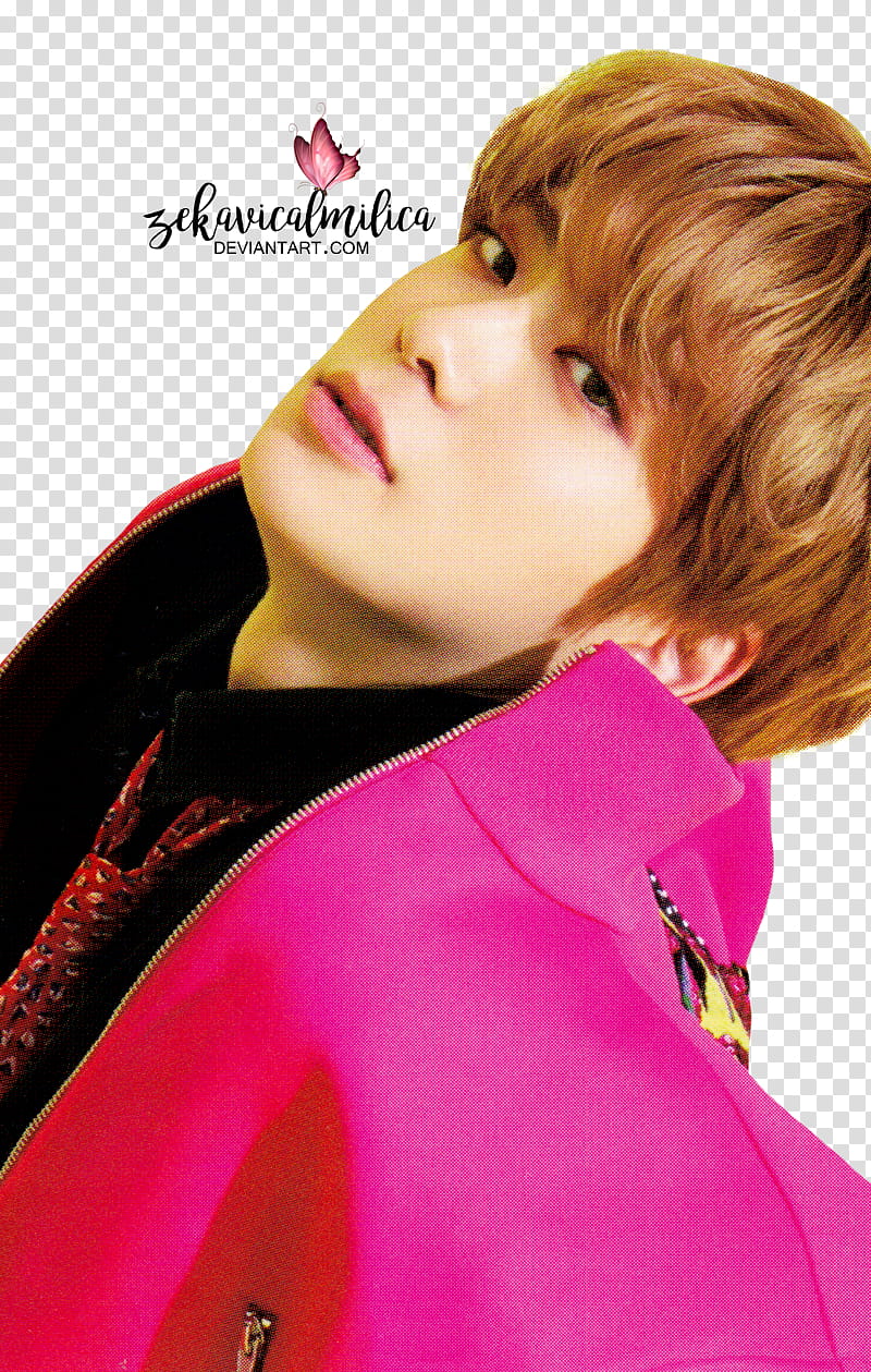 NCT  Jaehyun Cherry Bomb, man wearing pink jacket transparent background PNG clipart