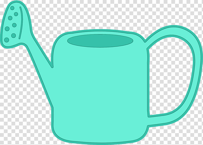 green turquoise aqua watering can, Watercolor, Paint, Wet Ink, Drinkware, Teal, Tableware, Mug transparent background PNG clipart