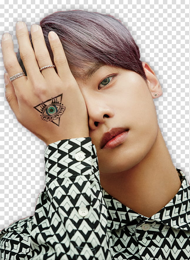 Render VIXX, man covering right eye using hand transparent background PNG clipart