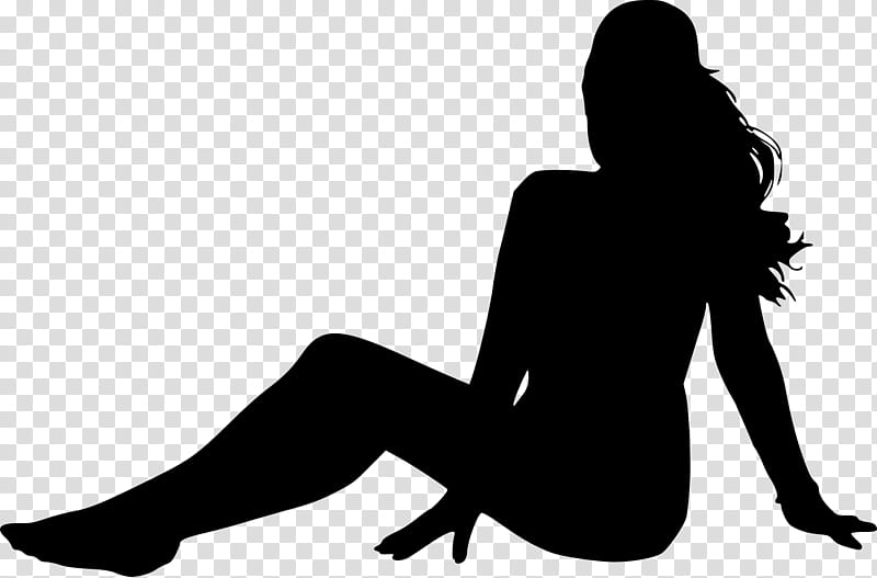 Woman Hair, Silhouette, Sitting, Black M, Standing, Leg, Blackandwhite, Human Leg transparent background PNG clipart