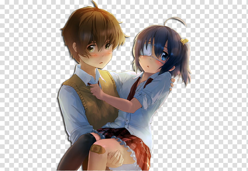 Rikka Takanashi and Togashi Yuuta Render transparent background PNG clipart