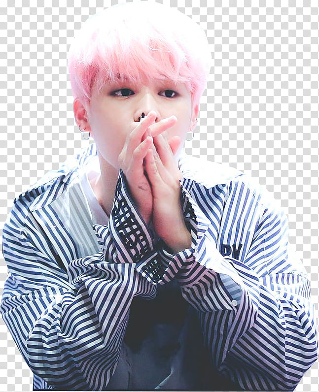 Jimin BTS, man covering mouth using both hands transparent background PNG clipart