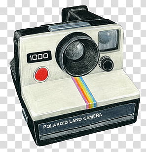 Camera s, white and black polaroid land camera transparent background PNG clipart
