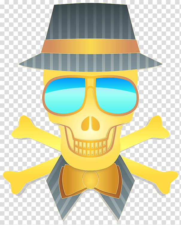 Skull And Crossbones, Glasses, Clothing, Yellow, Eyewear, Headgear, Sunglasses transparent background PNG clipart