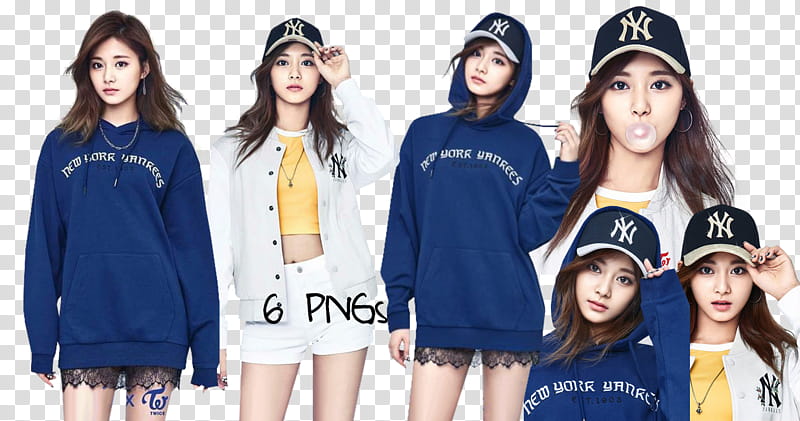 TWICE Tzuyu MLB , woman in blue pullover hoodie transparent background PNG clipart