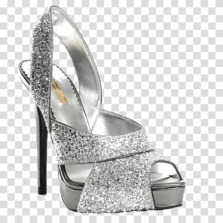 All that glitters , unpaired gray peep-toe platform stiletto transparent background PNG clipart