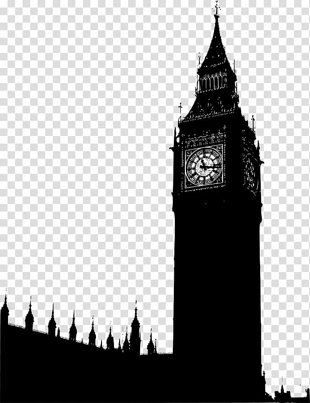 Silhouette City, Big Ben, Palace Of Westminster, Clock Tower, Drawing, Landmark, Steeple, Architecture transparent background PNG clipart