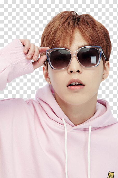 EXO S, man wearing pink pull-over hoodie jacket transparent background PNG clipart