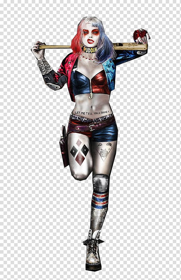 Harley Quinn Suicide Squad Red and Blue transparent background PNG clipart