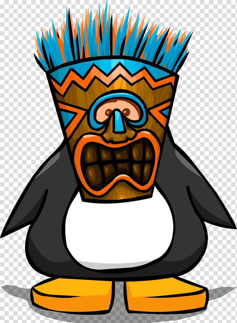 Penguin, Tiki, Club Penguin, Lt Judy Hopps, Drawing, Tiki Bar, Character, Cartoon transparent background PNG clipart