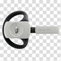 Xbox  Icons, WirelessHeadsetRight, white and black Microsoft Xbox  Bluetooth earpiece transparent background PNG clipart