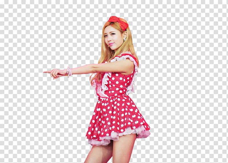 Qri s, woman wearing red and white polka-dot dress transparent background PNG clipart