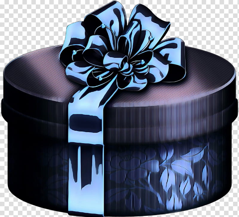 black blue box fashion accessory petal, Pop Art, Retro, Vintage, Ribbon, Flower, Silver transparent background PNG clipart