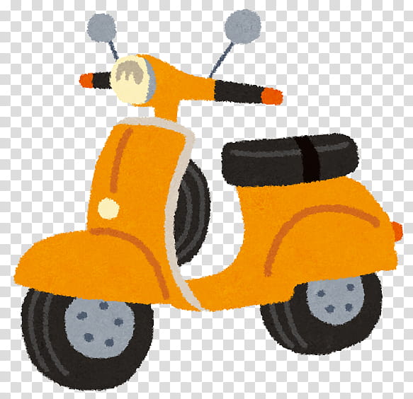 Orange, Riding Toy, Scooter, Vehicle, Yellow, Transport, Vespa transparent background PNG clipart