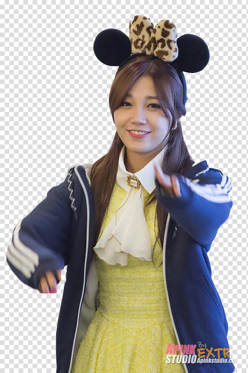 EunJi miu etic, woman wearing blue adidas track jacket and yellow dress transparent background PNG clipart