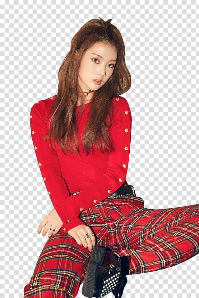 WEKI MEKI LUCKY , woman wearing red sweater and pants transparent background PNG clipart