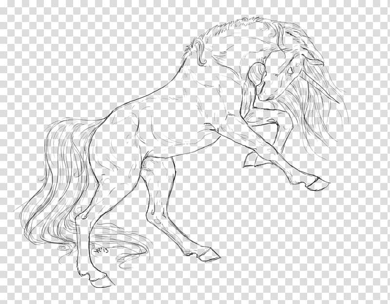 Unicorn lineart, black unicorn sketch transparent background PNG clipart