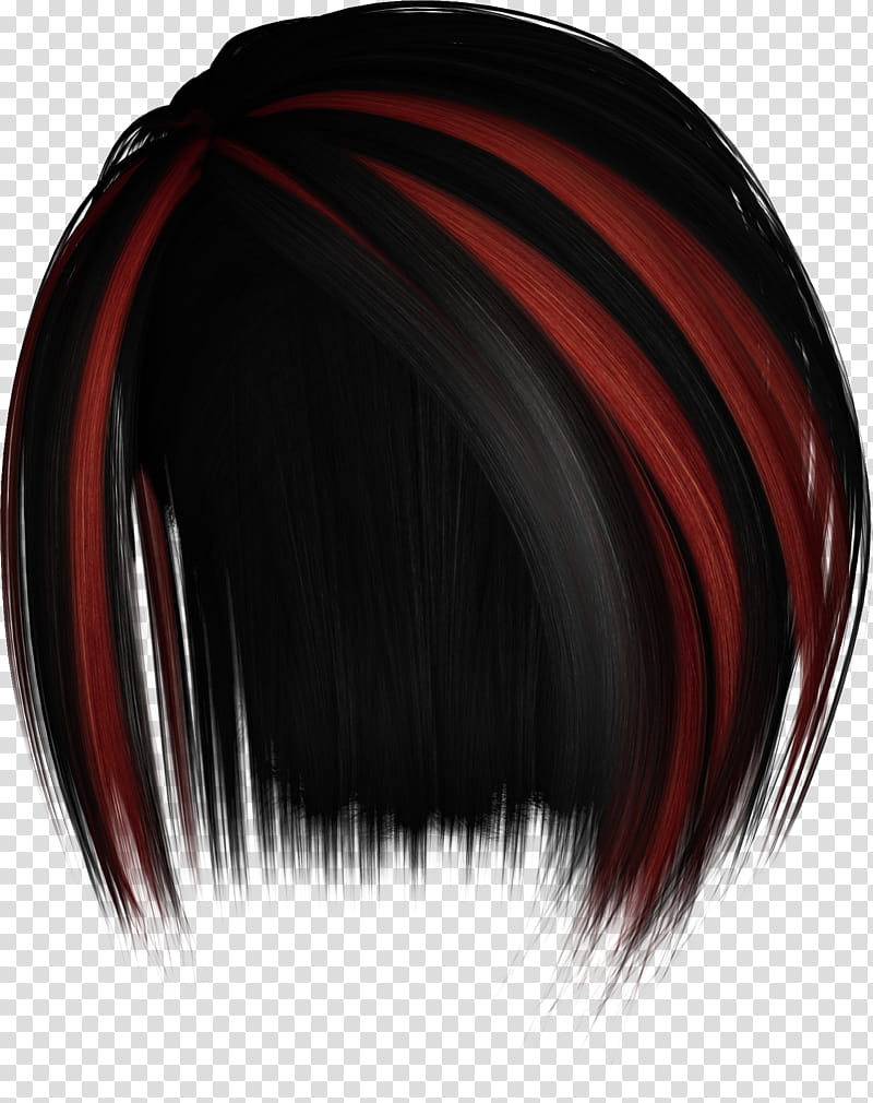 Hairstylez , short red and black wig transparent background PNG clipart