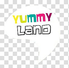 multicolored yummy land text transparent background PNG clipart