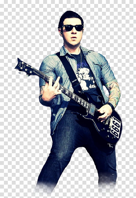 Avenged Sevenfold, standing man holding black guitar transparent background PNG clipart