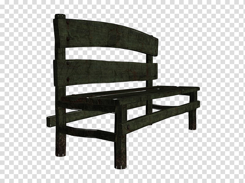 D Wooden Bench, black and gray leather belt transparent background PNG clipart