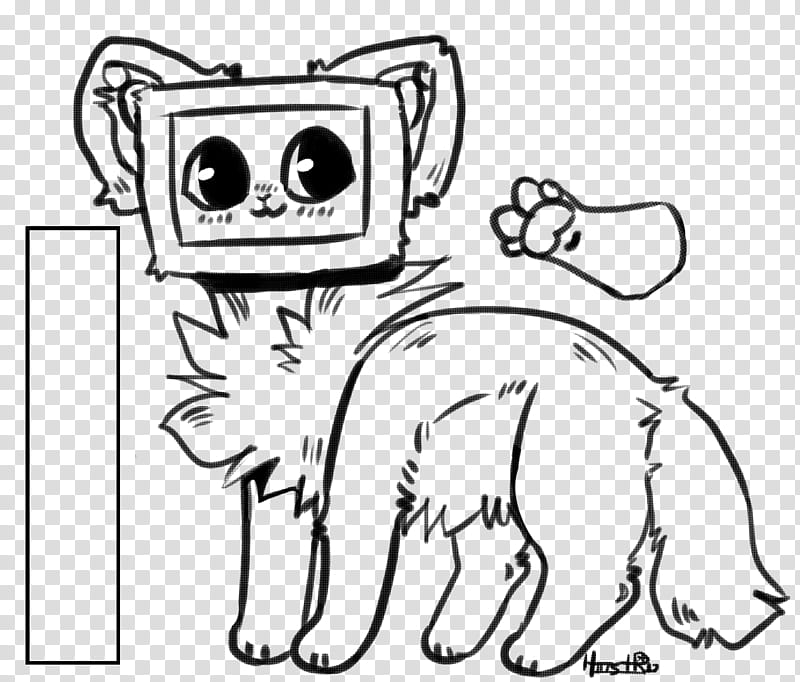 Tv head cat FU base, dog sketcch transparent background PNG clipart