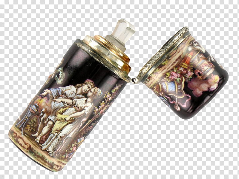 , man and woman-printed container with lid transparent background PNG clipart