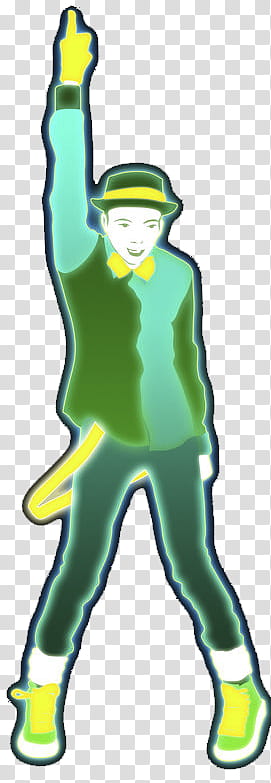 green neon light man dancing transparent background PNG clipart