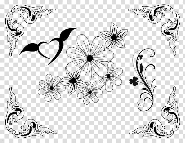 Black And White Flower, Victorian Era, Black And White
, Butterfly, Art, Desktop , , Visual Arts transparent background PNG clipart