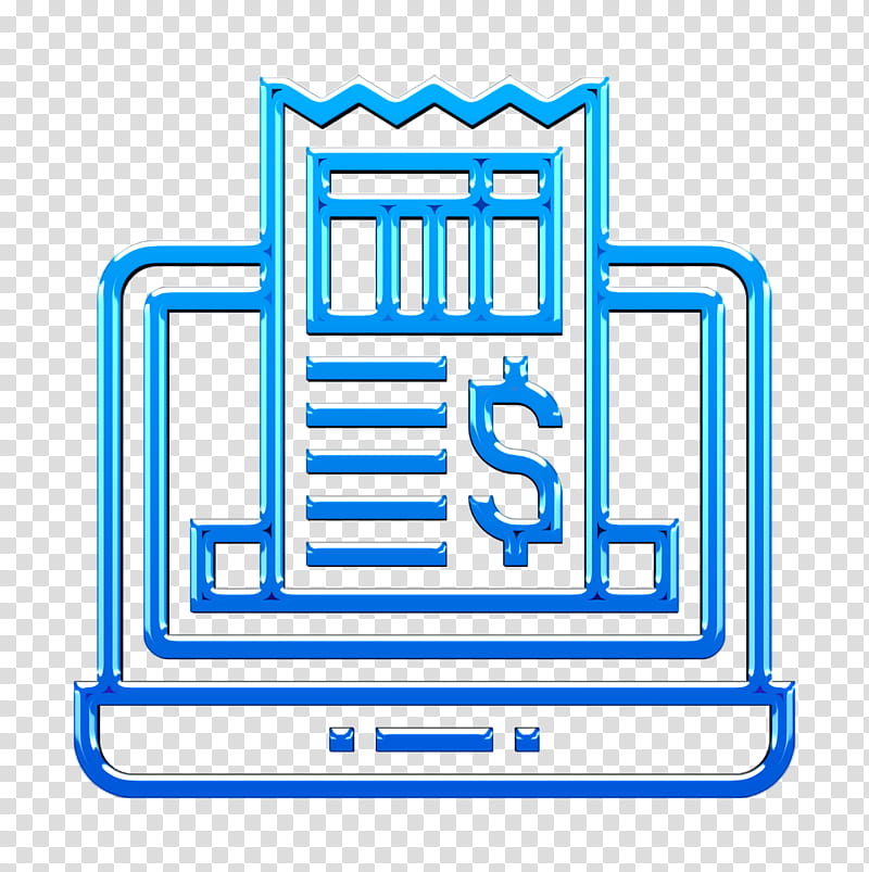 Ticket icon Receipt icon Digital Banking icon, Text, Line, Electric Blue, Symbol transparent background PNG clipart