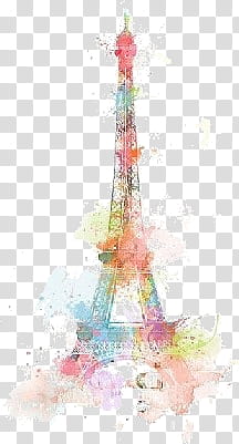 Explosive Colors Paris, Eiffel Tower illustration transparent background PNG clipart
