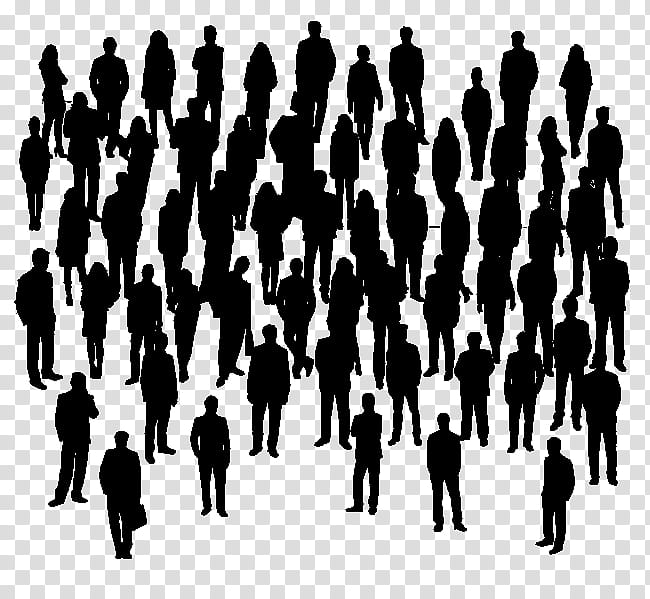 people crowd social group silhouette team, Community, Standing, Human, Queue Area transparent background PNG clipart