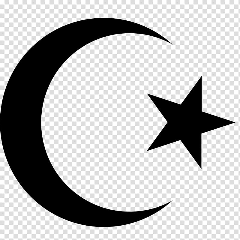Crescent Moon, Star And Crescent, Religion, Symbol, Symbols Of Islam, Logo, Black And White
, Muslim transparent background PNG clipart