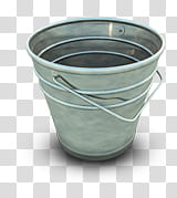 , gray steel pail bucket transparent background PNG clipart