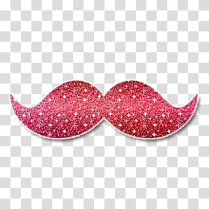 glitter red mustache transparent background PNG clipart