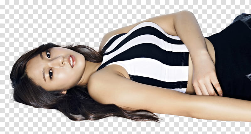 AOA Seolhyun, woman lying on ground transparent background PNG clipart