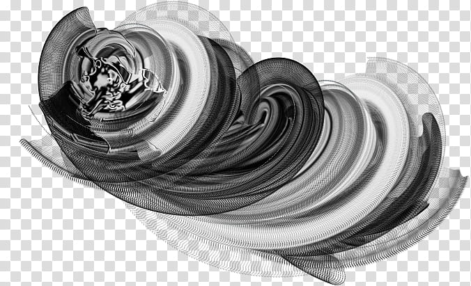 Spirograph Trilogy , black and white spiral illustration transparent background PNG clipart