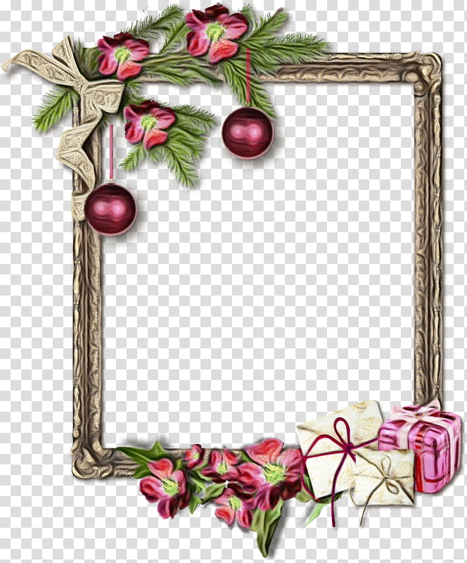 Christmas Frame, Christmas Ornament, Twig, Wreath, Frames, Christmas Day, Branch, Plant transparent background PNG clipart
