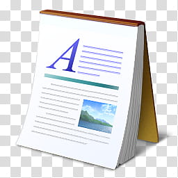 Vista RTM WOW Icon , Wordpad, notepad with A text icon transparent background PNG clipart