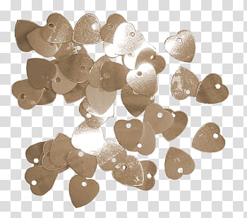 Various , gold-colored heart beads art transparent background PNG clipart