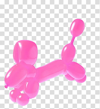 Surprise, pink dog balloon art transparent background PNG clipart