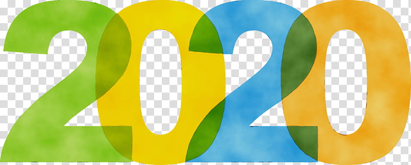 green line font logo symbol, Happy New Year 2020, New Years 2020, Watercolor, Paint, Wet Ink transparent background PNG clipart